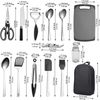 Camping Kochgeschirr Set 15-teilig Edelstahl Backpacking Grillen Wanderungen Bild 2