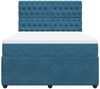 vidaXL Boxspringbett mit Matratze Dunkelblau 160x200 cm Samt 3292392 Bild 4