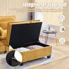 LVHOM Einzelsofa mit Ottomane, Chenille Chaiselongue Sessel mit Seitentasche, Relaxsessel Fernsehsessel Ohrensessel mit Hocker, Gelb Bild 5