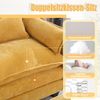 LVHOM Einzelsofa mit Ottomane, Chenille Chaiselongue Sessel mit Seitentasche, Relaxsessel Fernsehsessel Ohrensessel mit Hocker, Gelb Bild 2