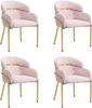 Stuhl Samt Rosa, Metalllbeine, belastbar 150 kg, elegantes Design,56.9*54.5*79 cm,4er-Set Bild 5