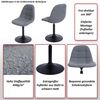 6er-Set Esszimmerstuhl HWC-A60, Küchenstuhl Stuhl Drehstuhl, Stahl FSC® Stoff/Textil Bouclé (450g/m²) ~ dunkelgrau Bild 2