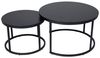Home Collective Couchtisch 2er Set Beistelltisch Wohnzimmertisch modern rund und quadratisch (ideal als Büro Ablagetisch oder als Wohnzimmer Deko, Kleiner quadratischer Tisch Set 2 in 1), hochwertiges Design mit Metallgestell, stabile Tischplatte, schwarz Bild 2