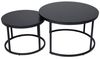 Home Collective Couchtisch 2er Set Beistelltisch Wohnzimmertisch modern rund und quadratisch (ideal als Büro Ablagetisch oder als Wohnzimmer Deko, Kleiner quadratischer Tisch Set 2 in 1), hochwertiges Design mit Metallgestell, stabile Tischplatte, schwarz Bild 4