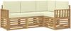 vidaXL Outdoor-Sofagarnitur 4 pcs Weiß und Creme 187,5 x 128,5 x 73 cm 3391745 Bild 2