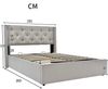 Merax Hydraulisches Polsterbett 140x200 Stauraumbett Doppelbett aus Baumwolle mit Metallrahmen & Lattenrost HellGrau Bild 2