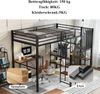 Etagenbett 120x200 cm, mit Kleiderschrank, Leiter & Tisch, MDF + Holz, Schwarz/holz Bild 3