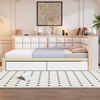 Sofa-Holzbett, 140 x 200, multifunktionales Bett mit weicher Rückenlehne, großer Stauraumschublade, Einzelbett, Jugendbett, Holzbett aus Kiefernholz, Holz, Holzfarbe, 140 x 200 cm Bild 3