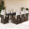 vidaXL 9-tlg. Garten-Essgruppe mit Kissen Braun Poly Rattan 3213419 Bild 1