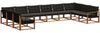 vidaXL Outdoor-Sofagarnitur mit Kissen 10 pcs Natürlich und Schwarz 3369895 Bild 2