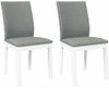 vidaXL Esszimmerstühle mit Kissen 2 Stk. Weiß Massivholz Gummibaum 4102451 Bild 2