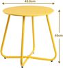 Beistelltisch Outdoor Balkon Gartentisch Rund Metall Wetterfest Gelb Bild 3