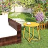 Beistelltisch Outdoor Balkon Gartentisch Rund Metall Wetterfest Gelb Bild 4