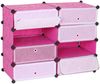 Schuhschrank HWC-B66, Schuhablage Schrank Steckregal Aufbewahrung, 8 Fächer 73x92x36cm ~ rosa Bild 2