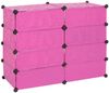 Schuhschrank HWC-B66, Schuhablage Schrank Steckregal Aufbewahrung, 8 Fächer 73x92x36cm ~ rosa Bild 5
