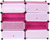 Schuhschrank HWC-B66, Schuhablage Schrank Steckregal Aufbewahrung, 8 Fächer 73x92x36cm ~ rosa Bild 3