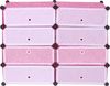 Schuhschrank HWC-B66, Schuhablage Schrank Steckregal Aufbewahrung, 8 Fächer 73x92x36cm ~ rosa Bild 4