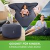 Green Bean® 2er Set XXL Sitzsack "Square+Stay" inkl. Poufmit mit EPS-Perlen - Riesensitzsack 140x180 Liege-Kissen Bean-Bag Chair - Dunkelgrau Bild 4
