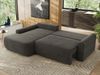 Ecksofa, L-förmiges, lose Kissen, DL-Schlaffunktion, (H 100 x T 187 x B 273 cm) - CUBO L - Velours Dunkelgrau - linke Seite Bild 3