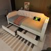 Schlafsofa Beige mit USB Type-C, Leselampe und 2 Schubladen, Samtbezug, 90x200 cm Bild 2