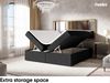 MEBLINI Boxspringbett LIONEL 200x220 cm mit Bettkasten - H4/Schwarz Webstoff Polsterbett - Doppelbett mit Topper & Bonellfederkern-Matratze Bild 5