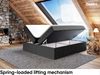 MEBLINI Boxspringbett LIONEL 200x220 cm mit Bettkasten - H4/Schwarz Webstoff Polsterbett - Doppelbett mit Topper & Bonellfederkern-Matratze Bild 3