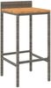 vidaXL Barhocker 2 Stk. Grau Poly Rattan und Massivholz Akazie 362603 Bild 3