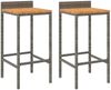 vidaXL Barhocker 2 Stk. Grau Poly Rattan und Massivholz Akazie 362603 Bild 2