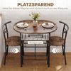 Essgruppe 3-teilig, Küchentisch und Stühle für 2 Personen mit Regal, Wohnzimmer, Rustikal-Braun Holz-Optik Bild 5