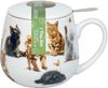 KÖNITZ 1151432933 Becher mit Sieb und Deckel 400 ml - Tea For You - Samtpfoten, Porzellan / Katzen Bild 3