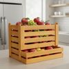 Melko Holzkiste Vorratskiste Kartoffelkiste Universalkiste Obst Aufbewahrungskiste (großzügiges Fassungsvermögen, Kein Kondenswasser, kein Hitzestau – ideal für frische Vorratshaltung), Multifunktionale Nutzung Bild 2