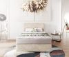 Boxspringbett Dream-Well 120x200 cm Cord Beige mit Taschenfederkernmatratze und Topper Visco Bild 2