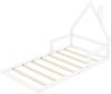 90*200cm Kinderbett, Flachbett, Hausform, Kiefer massiv, einfache Form, Weiß Bild 5