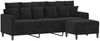 vidaXL 3-Sitzer-Sofa mit Hocker Schwarz 180 cm Samt 3201112 Bild 3