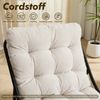 LVHOM Sessel mit Hocker, Gepolsterter Loungesessel aus Cord mit Metallgestell, ergonomischer Relaxsessel für Wohnzimmer und Schlafzimmer, Weiß Bild 4