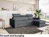 Meblini 'Voss' Schlafcouch mit Bettkasten, Samtstoff, 242 x 168 x 79 cm, Grau, Rechts Bild 3