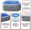 Whirlpool HWC-N97, Ersatz-Pool 5 Personen, In-/Outdoor aufblasbar PVC laminiert, eckig 180cm, grau-blau Bild 2