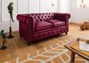 Sofa 2-Sitzer Echtleder 158x82x75 rot CHESTERFIELD #402 Bild 2