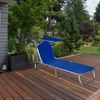 Gartenliege, Sonnenblende, verstellbar, blau, L 188 cm, KISO Bild 5