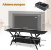 TV-Ständer für 65-Zoll-Fernseher 3-stufiges Entertainment-Center mit LED-Leuchten Schwarz Bild 2