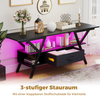 TV-Ständer für 65-Zoll-Fernseher 3-stufiges Entertainment-Center mit LED-Leuchten Schwarz Bild 4