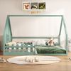Flieks Massivholzbett, Kinderbett Hausbett Doppelbett 140x200cm mit Lattenrost und Zaun Bild 3