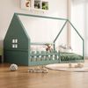 Flieks Massivholzbett, Kinderbett Hausbett Doppelbett 140x200cm mit Lattenrost und Zaun Bild 4