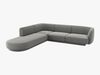 Micadoni 6-Sitzer Ecke links Sofa Miley | Beinfarbe Black Plastic, Hellgrau, Samt Bild 2