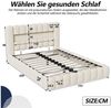Furnishings Home Polsterbett Doppelbett Jugendbett (Set, Mit LED-Beleuchtung, USB & Type-c Anschlüsse, Leinen, 140x200 cm), mit Bettkasten, LED-Licht, USB-Anschluss Bild 2