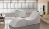 Dmora Klappbett Arbil, Hocker, der in ein Einzelbett umgewandelt werden kann, Chaiselongue aus Öko-Leder, 100 % Made in Italy, 130 x 50 x 50 cm, Weiß Bild 2