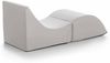 Dmora Klappbett Arbil, Hocker, der in ein Einzelbett umgewandelt werden kann, Chaiselongue aus Öko-Leder, 100 % Made in Italy, 130 x 50 x 50 cm, Weiß Bild 4