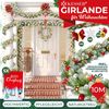 KESSER® Weihnachtsgirlande mit LED – 5 m oder 10 m, 100–200 LEDs, IP44, naturgrün, mit Schnee-Effekt je nach Modell, für Outdoor & Indoor, mit Fernbedienung & Weihnachtsdeko je nach Variante 10m / 200 LEDs inkl. FB / mit Deko / Schnee Bild 2