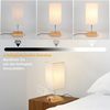 ZMH Tischlampe Dimmbar Touch Nachttischlampe - USB Vintage Schreibtischlampe mit Ladefunktion E27 Aufladbar Nachtlicht mit Stoff Lampenschirm für Schlafzimmer Geschenk Esszimmer Wohnzimmer Bild 2