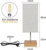 ZMH Tischlampe Dimmbar Touch Nachttischlampe - USB Vintage Schreibtischlampe mit Ladefunktion E27 Aufladbar Nachtlicht mit Stoff Lampenschirm für Schlafzimmer Geschenk Esszimmer Wohnzimmer Bild 3